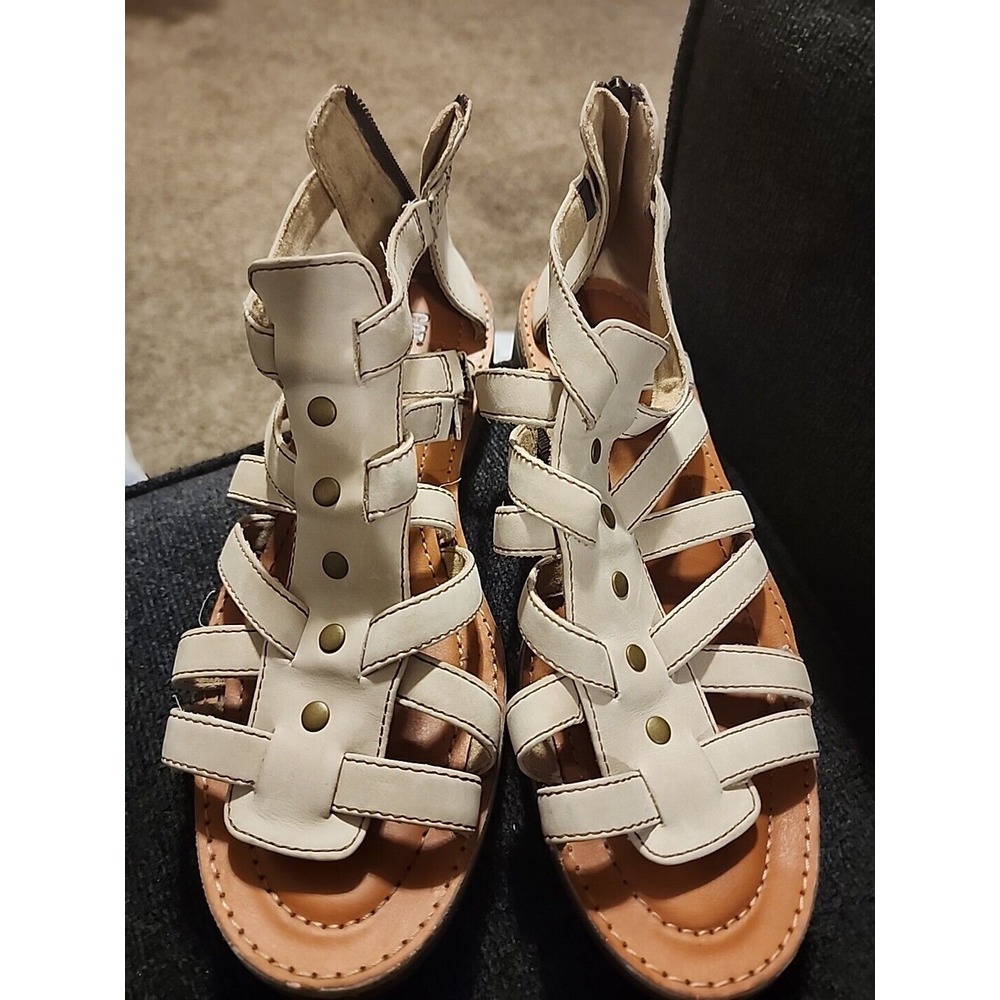CAT Teshie "Warm‎ Sand"  Leather Zip Back Sandals Size 10 Women